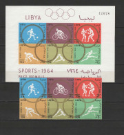 Libya 1964 Olympic Games Tokyo, Football Soccer, Boxing, Cycling Etc. Set Of 6 + S/s Imperf. MNH - Ete 1964: Tokyo