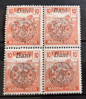 Magyar Kir Posta / Surcharge Regatul Romaniei (Bloc 4 Timbres Neufs) - Neufs