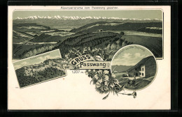 Lithographie Passwang, Wirtschaft Zum Ober-Passwang, Aussichtspunkt Und Alpenpanorama  - Autres & Non Classés