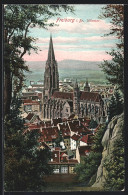 AK Freiburg I. Br., Teilansicht Mit Münster Aus Der Vogelschau  - Freiburg I. Br.