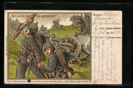 Künstler-AK Deutsche Soldaten Verdreschen Ihre Gegner, Propaganda 1. Weltkrieg  - Guerre 1914-18
