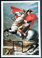 Carte Cartolina Karte Card Maximum DAVID   4138 Napoleon Bonaparte Au Saint Bernard - Sonstige & Ohne Zuordnung