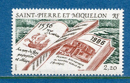 Saint Pierre Et Miquelon - YT N° 470 ** - Neuf Sans Charnière - 1986 - Ungebraucht