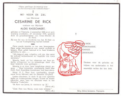 DP Cesarine De Rick ° Vlierzele Sint-Lievens-Houtem 1888 † 1959 X Alois Rasschaert // Ponnet Libbrecht - Devotieprenten