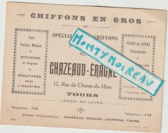 VP : Carte De Visite Chiffons En Gros De Chazeaud-Eragne à TOURS , Indre Et  Loire - Visitekaartjes