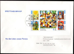 DDR, FDC  Kleinbogen "Zeichnungen Junger Pioniere" - Autres & Non Classés