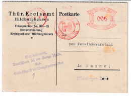 Behördenkarte Mit Nazi-Propaganda-Nebenstempel - Other & Unclassified