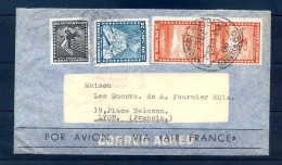 060524  LETTRE POSTE AERIENNE  AIR FRANCE  CHILI A LYON Avant 1940 - 1927-1959 Briefe & Dokumente