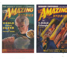 AMERCAN COMIC BOOK  ART COVERS ON 2 POSTCARDS  SCIENCE  FICTION    LOT SIXTEEN - Contemporánea (desde 1950)
