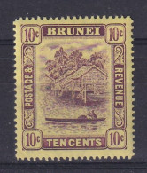 Brunei: 1908/22   Brunei River View   SG42a     10c    [on Pale Yellow]    MH - Brunei (...-1984)