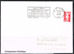 EXP-L58 - FRANCE Flamme Sur Lettre Scotem De Saint-Tropez Exposition Philatélique Challenge Pasteur 1993 - Mechanical Postmarks (Advertisement)