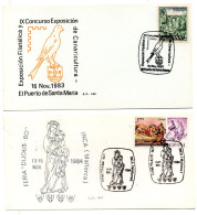 2 Tarjetas  Con Matasellos  Commemorativos  De 1984 - Covers & Documents