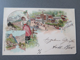 LANDECK - GRUSS AUS LANDECK - HOTEL POST - LITHO. !!! - Landeck