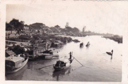 Photo Originale -1949- Militaria - Viet Nam - Cochinchine -SAIGON- Marché Sur Les Sampans - War, Military