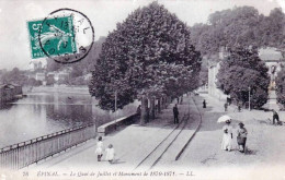 88 - Vosges -  EPINAL - Le Quai De Juillet Et Monument De 1870/1871 - Epinal