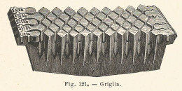 Griglia - 1927 Xilografia D'epoca - Vintage Engraving - Gravure - Pubblicitari