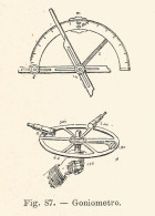 Goniometro - 1927 Xilografia D'epoca - Vintage Engraving - Gravure - Pubblicitari