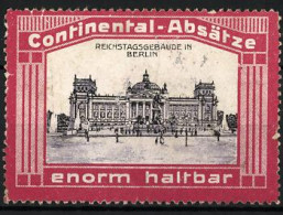 Reklamemarke Berlin, Reichstagsgebäude, Continental-Absätze  - Erinnofilie