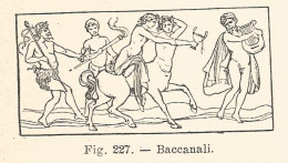 Baccanali - 1924 Xilografia D'epoca - Vintage Engraving - Gravure - Publicités