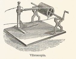 Vibroscopio - 1931 Xilografia D'epoca - Vintage Engraving - Gravure - Reclame