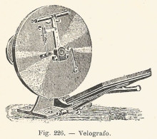 Velografo - 1930 Xilografia D'epoca - Vintage Engraving - Gravure - Werbung