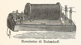 Rocchetto Di Ruhmkoff - 1930 Xilografia - Vintage Engraving - Gravure - Reclame