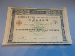 Immobilière HELIOS (100 Francs) Imprimerie RICHARD - Sonstige & Ohne Zuordnung