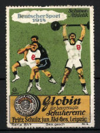 Reklamemarke Globin Schuhcreme, Fritz Schulz Jun. AG, Leipzig, Deutscher Sport 1914, Schwerathletik, Gewichtheber  - Cinderellas