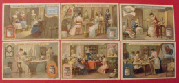 6 Chromo Liebig : Travaux D'art Féminins. 1908. S 935. Image, Chromos. édition Française. Dentelle Tapisserie Miniature - Liebig