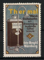 Reklamemarke Thermal Wand-Gasbadeofen, Gebrüder Bing AG, Nürnberg  - Cinderellas