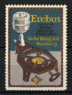 Reklamemarke Erebus - Bester Spiritus-Gaskocher, Gebrüder Bing AG, Nürnberg  - Erinofilia