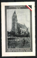 Reklamemarke Ortelsburg, Zerstörte Kath. Kirche, Ostpreussenhilfe 1915  - Erinnophilie