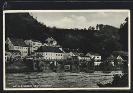 AK Ach A. D. Salzach, Ortsansicht Mit Flussbrücke  - Other & Unclassified