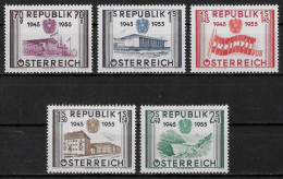 AUTRICHE - 10EME ANNIVERSAIRE DE LA 2EME REPUBLIQUE - N° 845 A 849 - NEUF** MNH - Ungebraucht