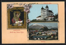 AK Salzburg, Kirche Maria Plain, Portrait Der Gnadenmutter, Panorama  - Otros & Sin Clasificación