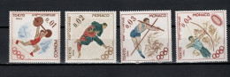 Monaco 1964 Olympic Games Tokyo, Weightlifting, Wrestling, Athletics, Archery Set Of 4 MNH - Verano 1964: Tokio