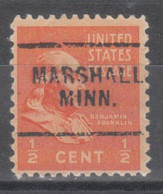 USA Precancel Vorausentwertungen Preo Locals Minnesota, Marshall 703 - Preobliterati