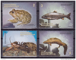 Macedonia 2009 Rivers Fauna Fishes Crabs Frogs, Set MNH - Nordmazedonien