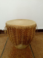 Tamburo In Pelle Tribale Africana Vintage - Instrumentos De Música
