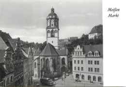 Postcard Germany Meissen Markt Und Frauenkirche - Sonstige & Ohne Zuordnung