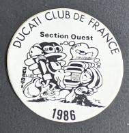 AUTOCOLLANT DUCATI CLUB DE FRANCE - SECTION OUEST 1986 - MOTO - Autocollants