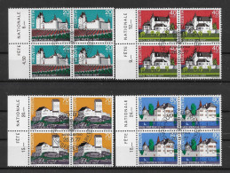 Schweiz 1977 Schlösser Mi.Nr. 1096/99 Kpl. 4er Blocksatz Gestempelt - Usati