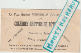 VP : Genre Ticket Grottes De  Bétharram , Lourdes,st Pé De Bigorre - Non Classés