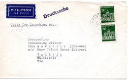 79062 - Bund - 1969 - 2@20Pfg Brandenburger Tor A LpDrucksBf AALEN -> Vallejo, CA (USA) - Brieven En Documenten