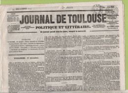 JOURNAL DE TOULOUSE 27 12 1847 - ACADEMIE DES JEUX FLORAUX - SAPEURS POMPIERS - ALBI / CASTRES - PORTE PUYMORENS - - 1800 - 1849