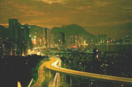 HONG KONG, China - Beautiful Dusk Scene Of Victoria  ( 2 Scans ) - Cina (Hong Kong)