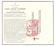 DP Marie Celina Tavernier ° Sint-Lievens-Houtem 1884 † 1951 X Alfons Wijlock // Rutsaert Van Hecke Boeykens Eeckhaut - Devotion Images