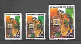 TIMBRE OBLITERE DE COTE D'IVOIRE DE 2001 N° MICHEL 1287/89 - Ivory Coast (1960-...)