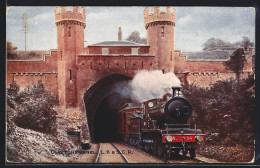 Artist's Pc Englische Eisenbahn Mit Kennung 54 Der Gesellschaft L.B. & S.C.R At The Claytontunnel  - Trains