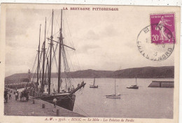 22. BINIC. CPA.  LE MOLE.  LES FALAISES DE PORDIC. ANNEE 1935 + TEXTE - Binic